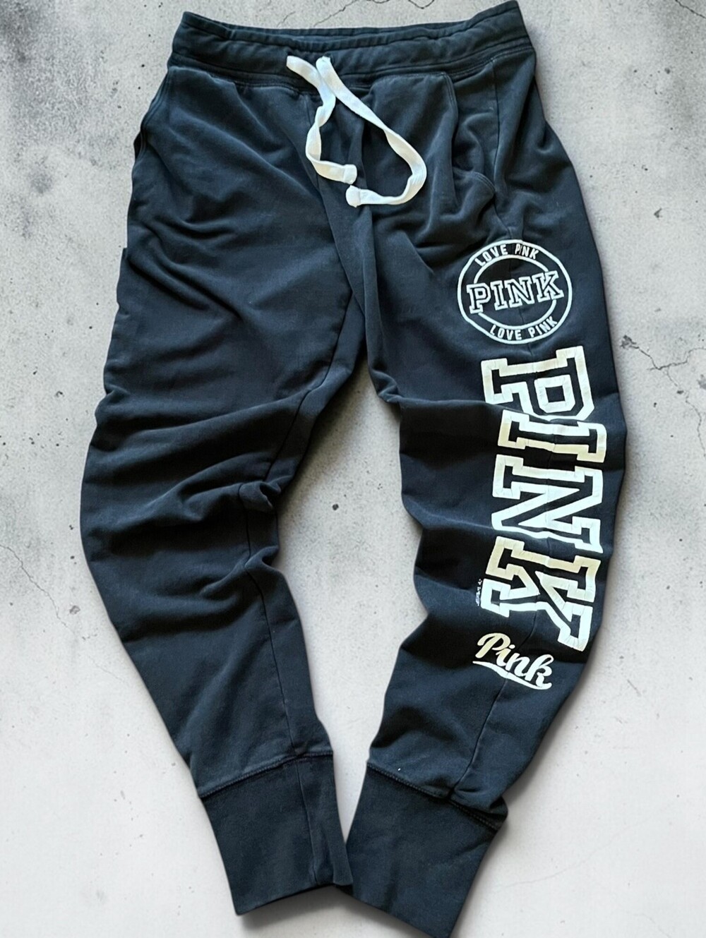 PINK by Victoria's Secret Sweatpants Womens XS Joggers Comfy Loungewear Black